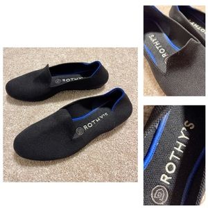 ROTHYS The Loafer Black Blue Slip On Comfort Recycled Material Worn Once EUC 7.5